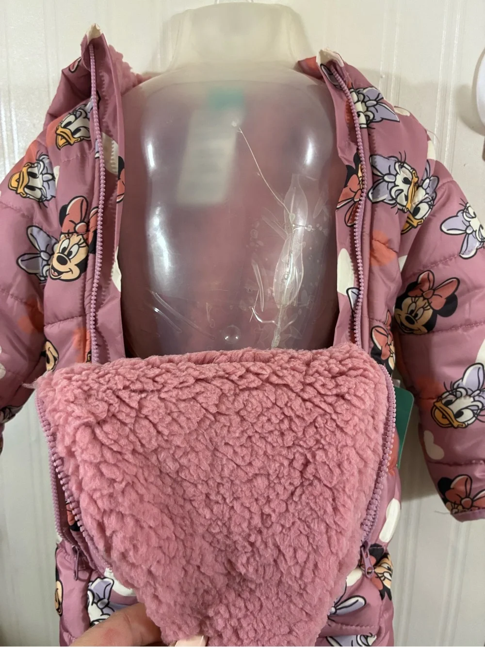 Disney Pink Minnie & Daisy Hooded Puffer One-Piece